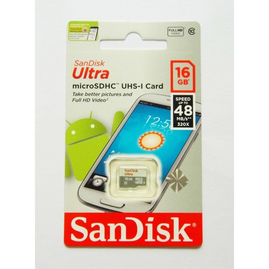 Bộ Chuyển Đổi Sandisk Ultra 16gb / 16gb Class 10 Micro Sd (up Sang 48mb / S)