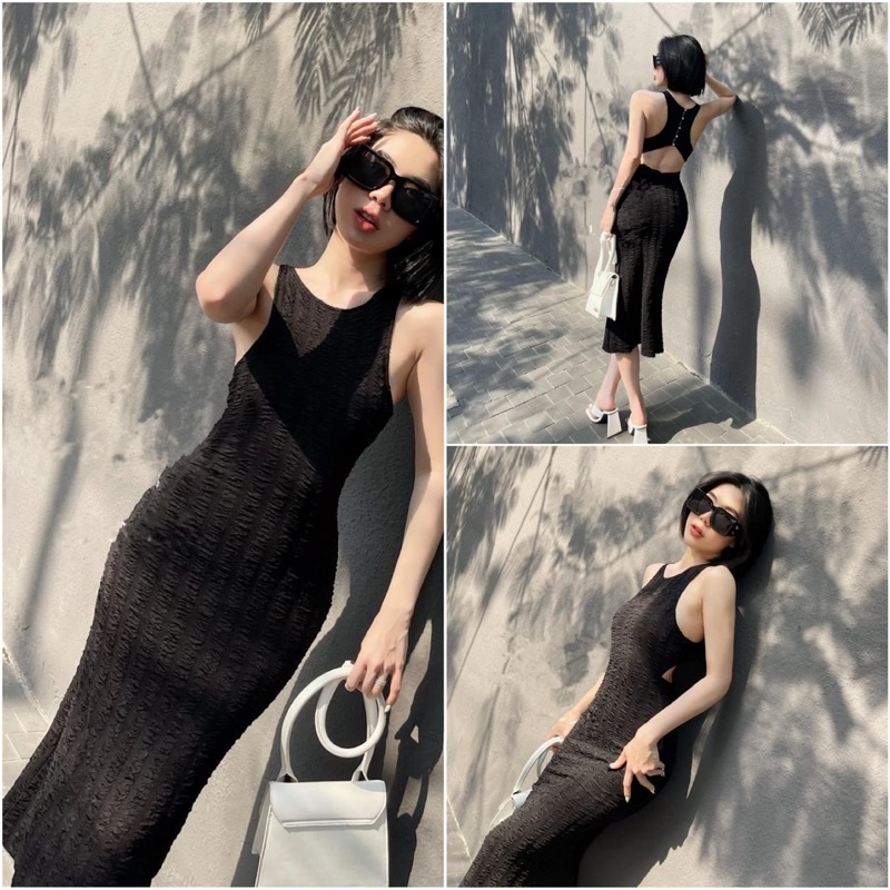 💕 ĐẦM BODY VÁY BODY XỐP KHOÉT LƯNG SEXY 💕GIMI ( Kèm ảnh thật