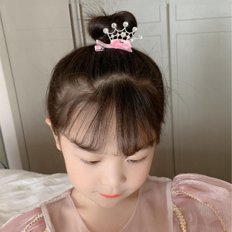 Kẹp Tóc Hình Vương Miện Công Chúa Ba Chiều Màu Hồng Ngọt Ngào Dễ Thương Thời Trang Hàn Quốc Tùy Chọn Cho Bé Gái