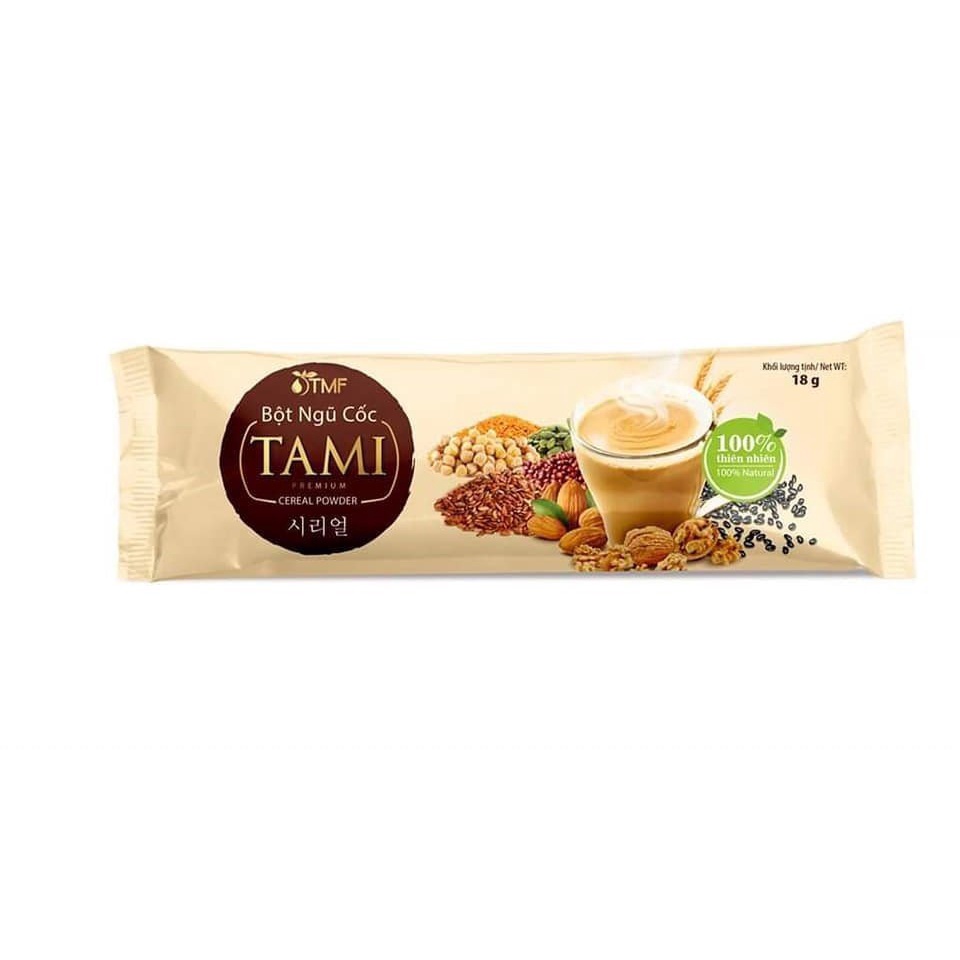 BỘT NGŨ CỐC TAMI 1 GÓI 18GR - LÁ TÍA TÔ