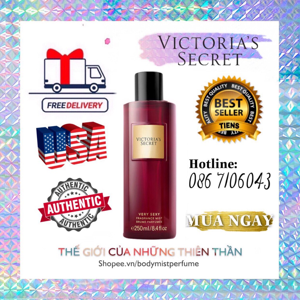 𝗕𝗢𝗗𝗬𝗠𝗜𝗦𝗧⚜️Mẫu thử xịt thơm Body Mist Victoria's Secret - Very Sexy New 2019 (50ml/10ml250ml)