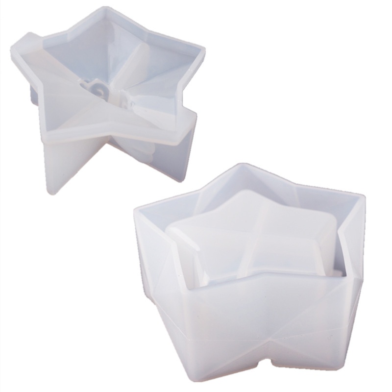 Khuôn Silicone Làm Hộp Gạt Tàn Thuốc Hình Ngôi Sao Có Nắp Đậy Trang Trí Nhà Cửa