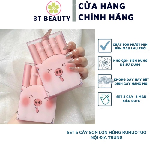 Set 5 Cây Son Lợn Hồng RUHUOTUO Nội Địa Trung PVN3712