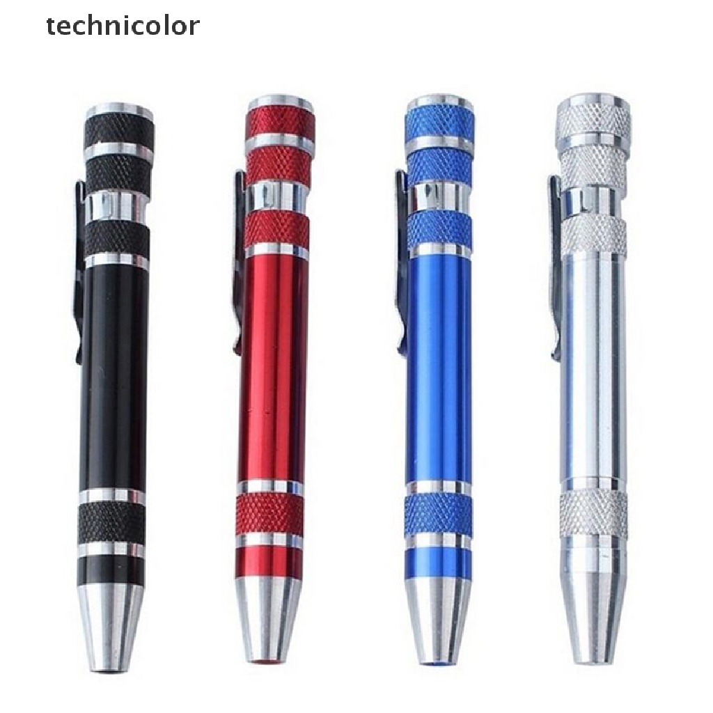 technicolor Multifunction 8 In 1 Pocket Precision Mini Screwdriver Pen Repair Hand Tools Kit TYG