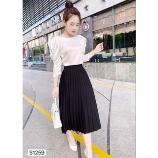 Chân Váy Xếp Ly Dài Hàng Dày Dặn