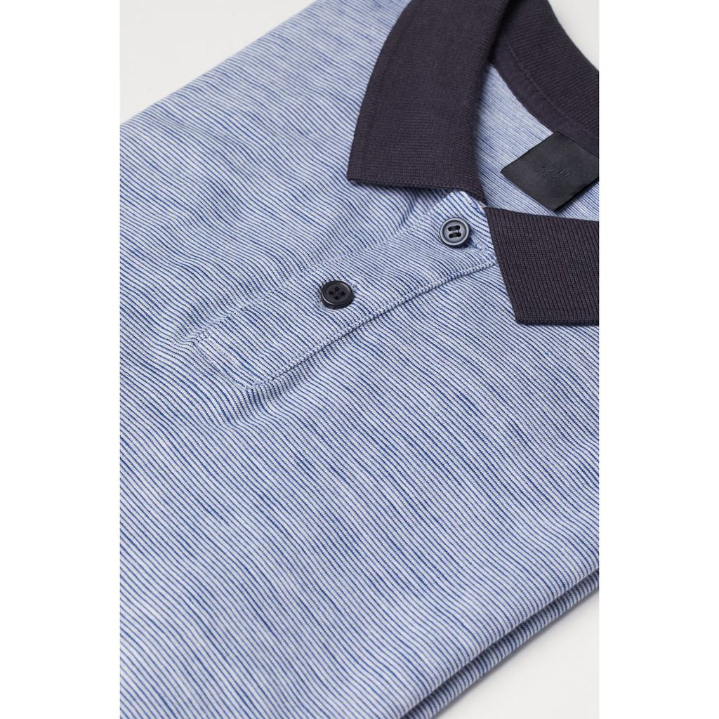 Áo polo nam HM sọc xanh HM H&M sz XS_hàng chính hãng authentic
