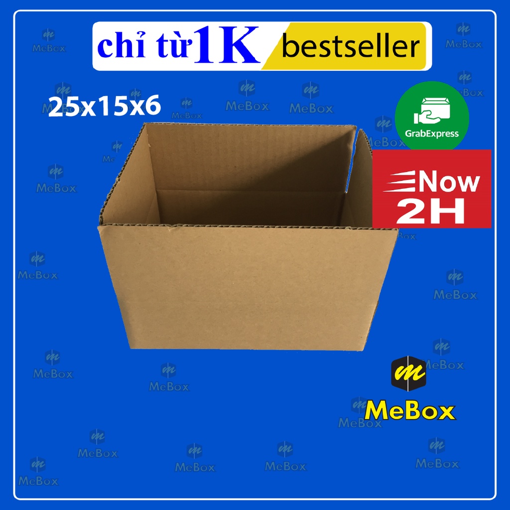 thùng hộp carton 25x15x6 bộ 10 cứng cáp