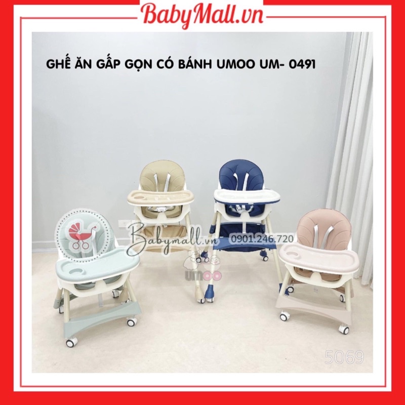 GHẾ ĂN DẶM UMOO (FULL BỘ ĐỆM )Mẫu mới Nhất UM-0491