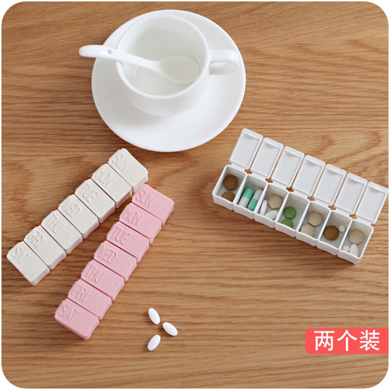 Hộp Đựng Thuốc 7 Ngày Bằng Nhựa Có Nắp Đậy Tiện Dụng Mang Theo Du Lịch