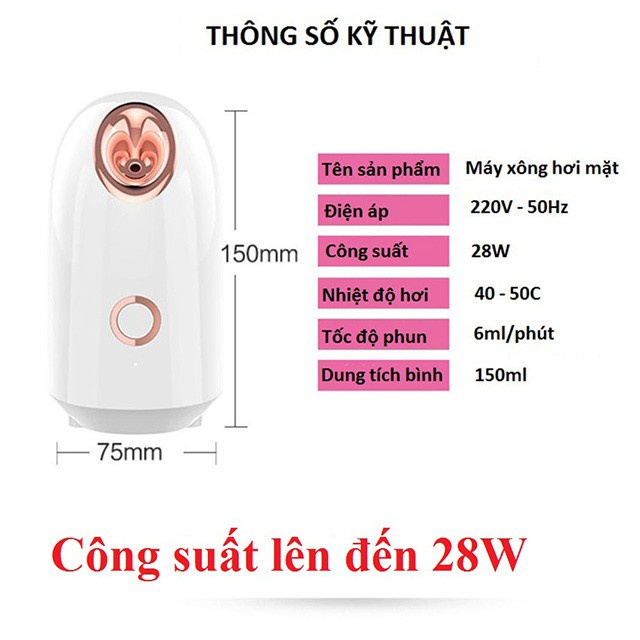 Máy Xông Hơi Mặt Mini Máy Xông Mặt Nano Lạnh Xông Thảo Dược Xả Chanh Công Ngăn Phù Hợp Cho Xông Mặt Và Mũi Cho Spa