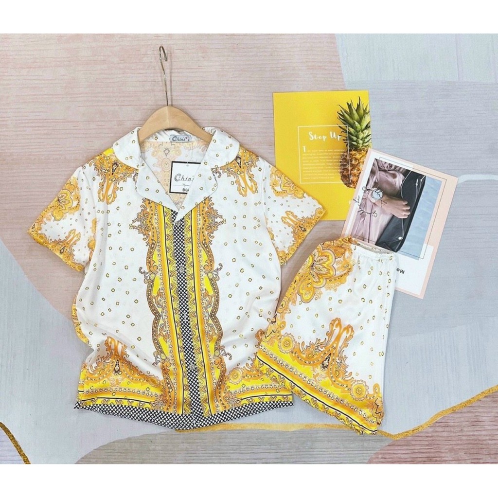 Bộ Pijama Lụa Satin Tay ngắn quần đùi Form dưới 60 kí nhiều mẫu | BigBuy360 - bigbuy360.vn