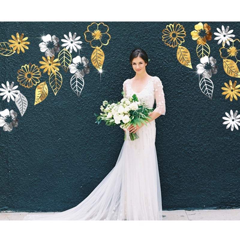 Dây Trang Trí Hoa Lá Ép Kim Vàng, Bạc Và Hồng Gold, Đỏ