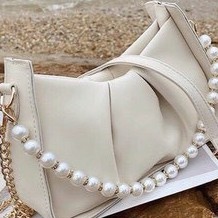 Túi xách đeo chéo kẹp nách nữ dây ngọc da xếp mẫu mới 2021 KÍCH THƯỚC: 22x13x4