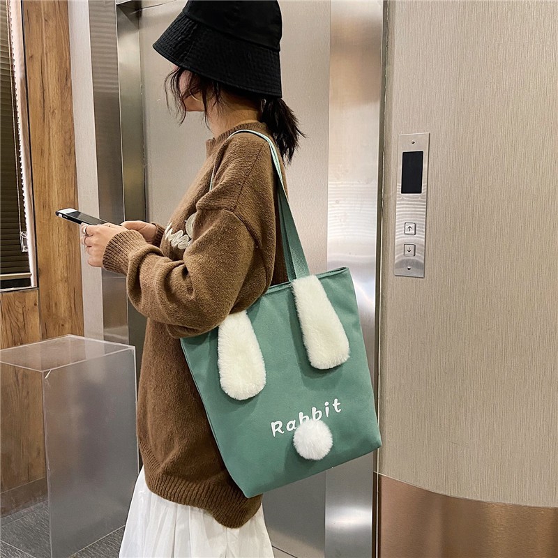 [TSP55]Túi tote Vải canvas mềm Đẹp Cực Hot đựng vừa a4💖❣️[SIÊU SALE][SIÊU XINH]💡🔔📣 Túi vải xinh hình tai thỏ