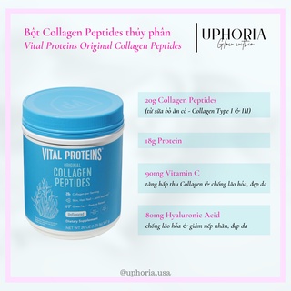 Bột collagen peptides thủy phân vital proteins original collagen peptides có chứa vitamin c, hyaluronic