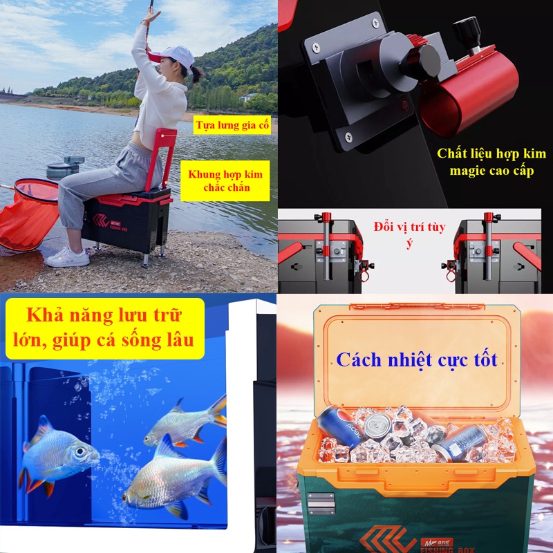 Thùng Câu Đài MC-5 JIADIAONI Đa Năng Thể Tích 32L Chân Ghế Bám Mọi Địa Hình Trọng Lượng Nhẹ Nhàng Dễ Di Chuyển MC-5