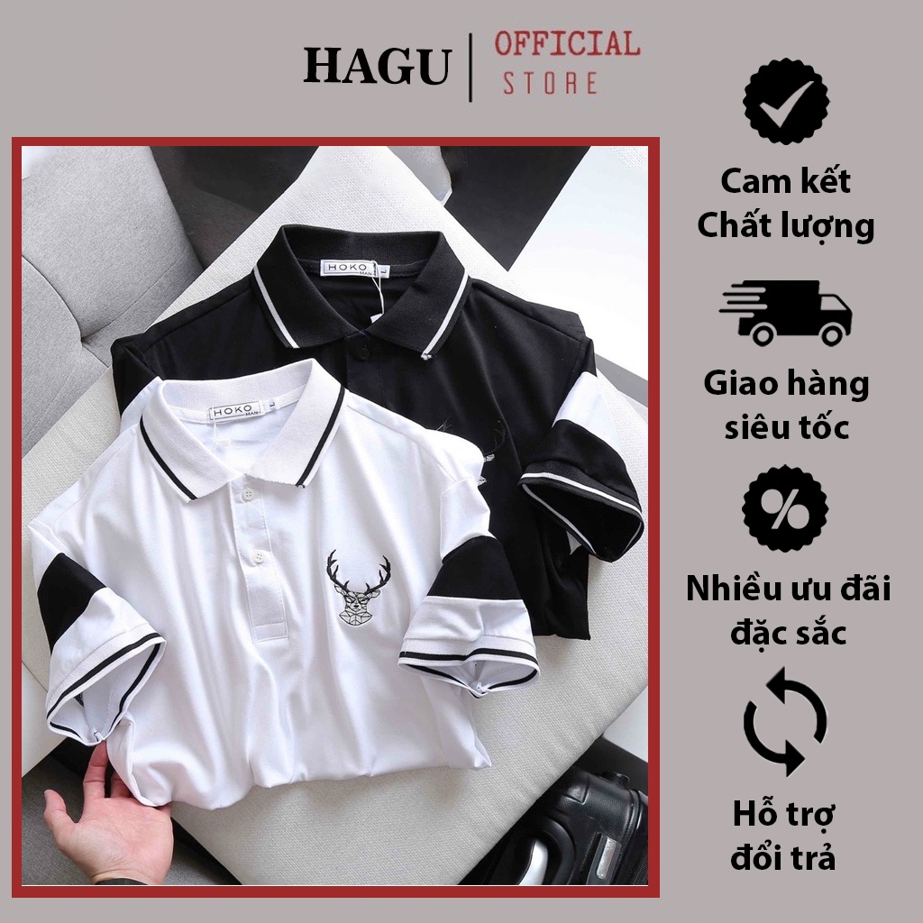 Áo Thun Nam Nữ Polo Cổ Bẻ Chất Liệu Cao Cấp 232 Ngực Thêu Sừng Hươu Thấm Hút Mồ Hôi Siêu Trẻ Trung