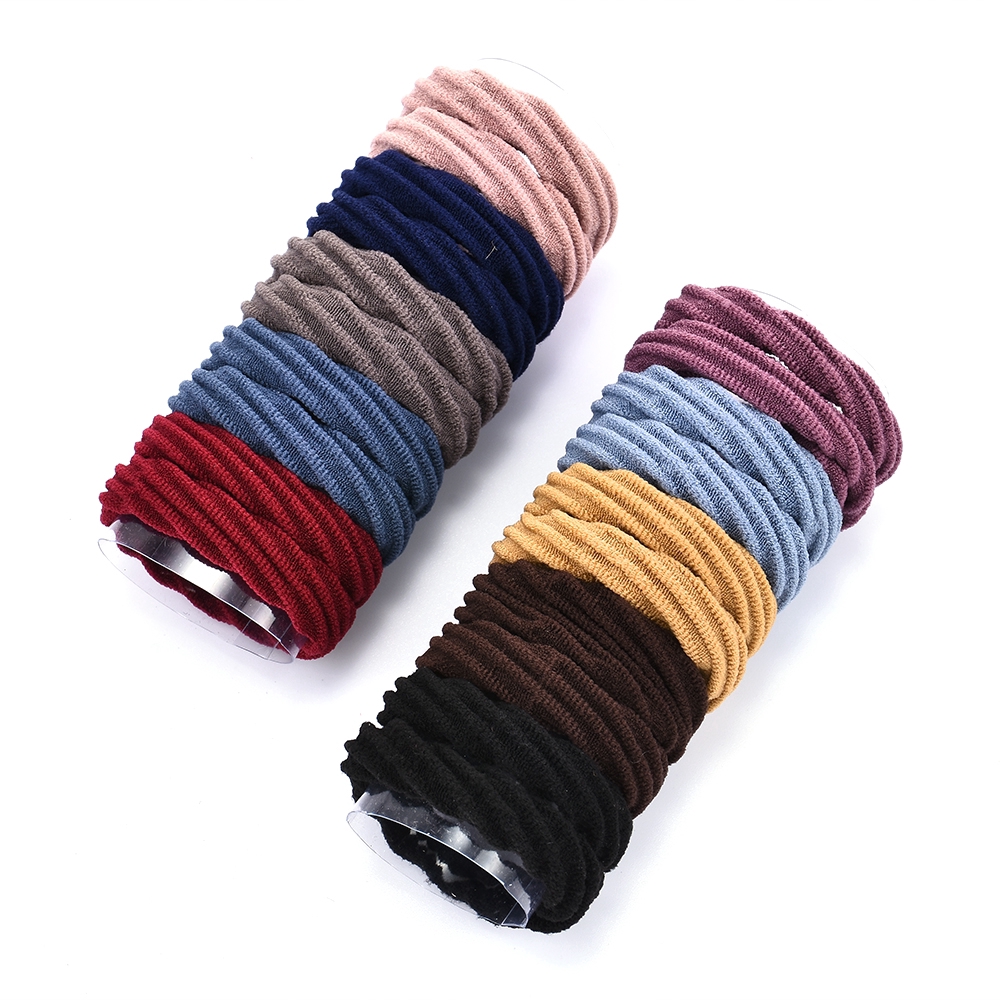 Cod Qipin Simple 20pcs Classic Ring Hair Bands Elastic Rope Color Ties Ponytail Holder Accessories