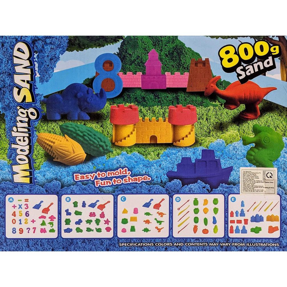 Bộ đồ chơi đất sét cát nặn Modeling Sand và khuôn trái cây - 800g cát