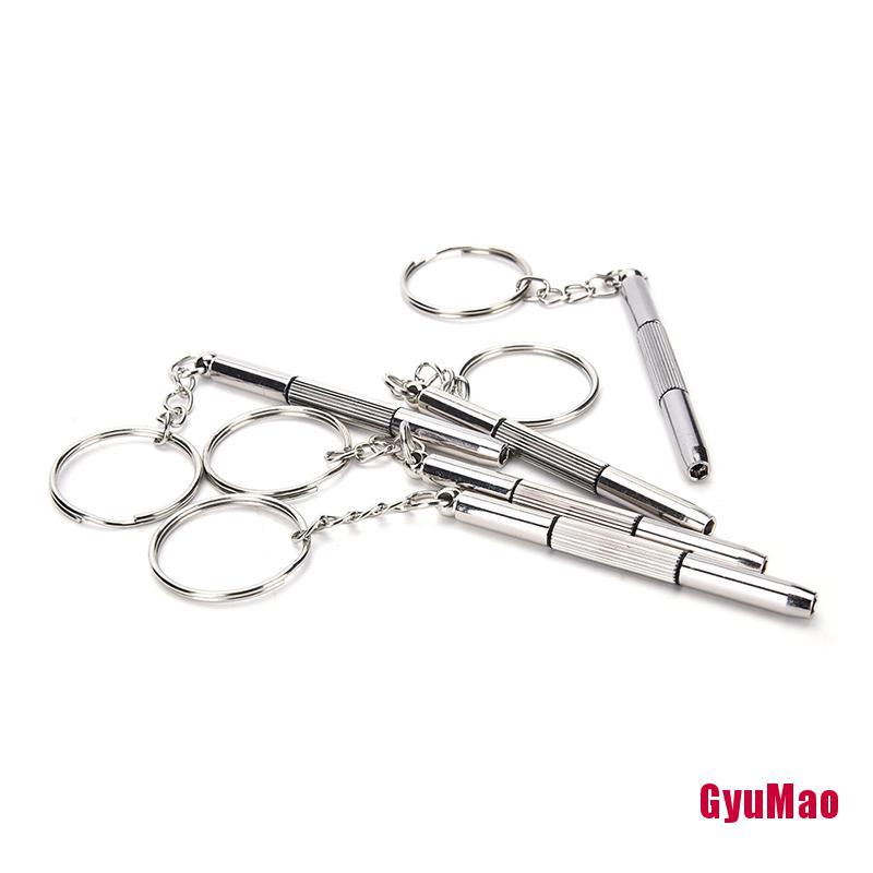 [GYMO] Bộ 5 Tua Vít Sửa Kính Râm Đồng Hồ 3 Trong 1 Mini Có Móc Khóa