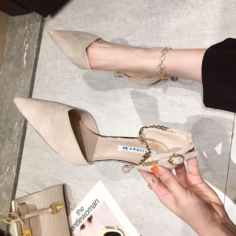 Giày cao gót mũi nhọn thiết kế mới thời trang mùa xuân hè dành cho nữ 2021