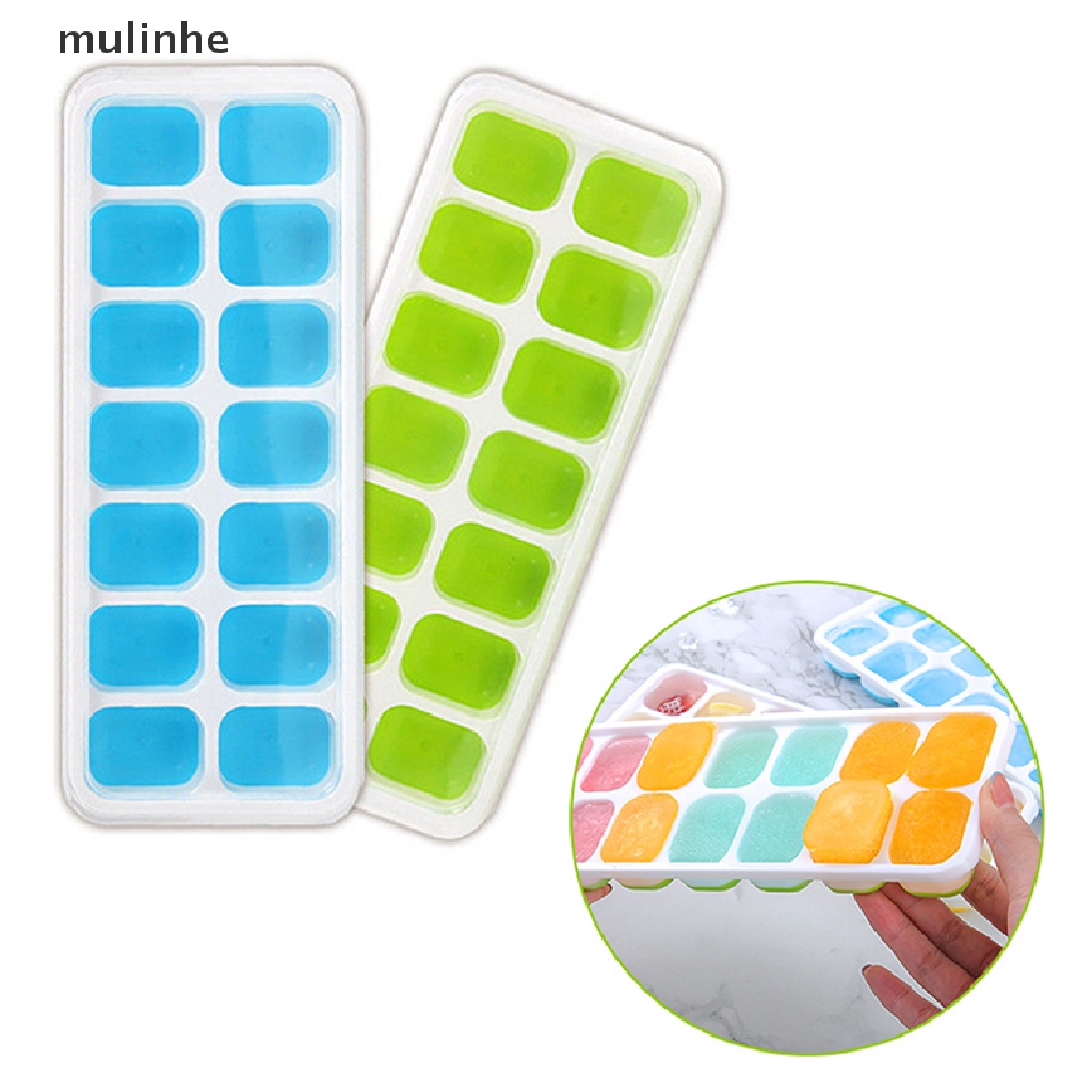 Khuôn silicone làm đá viên có nắp đậy tiện lợi