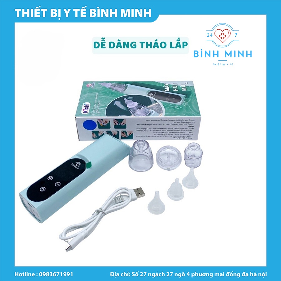 ( TBYT BÌNH MINH ) [SẠC PIN] Máy Hút Mũi Kichilachi, Máy Hút Mũi Cho Trẻ Sơ SInh Có Sạc Điện ( Bảo Hành 6 Tháng )