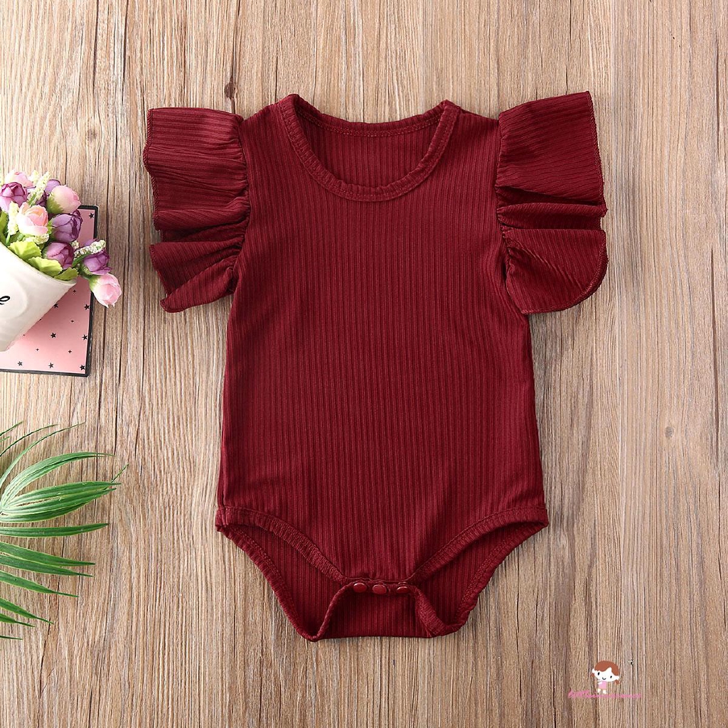 Áo Liền Quần Cổ Bèo Nhún Cho Bé Gái