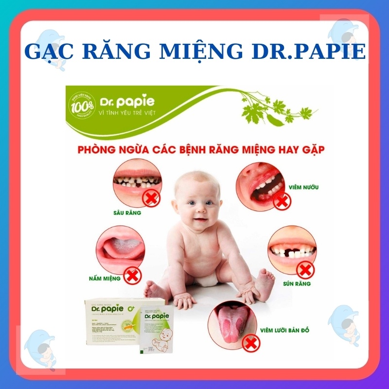 Gạc rơ lưỡi/ Gạc vệ sinh răng miệng giúp nướu khỏe chống sâu răng 30 gói/hộp