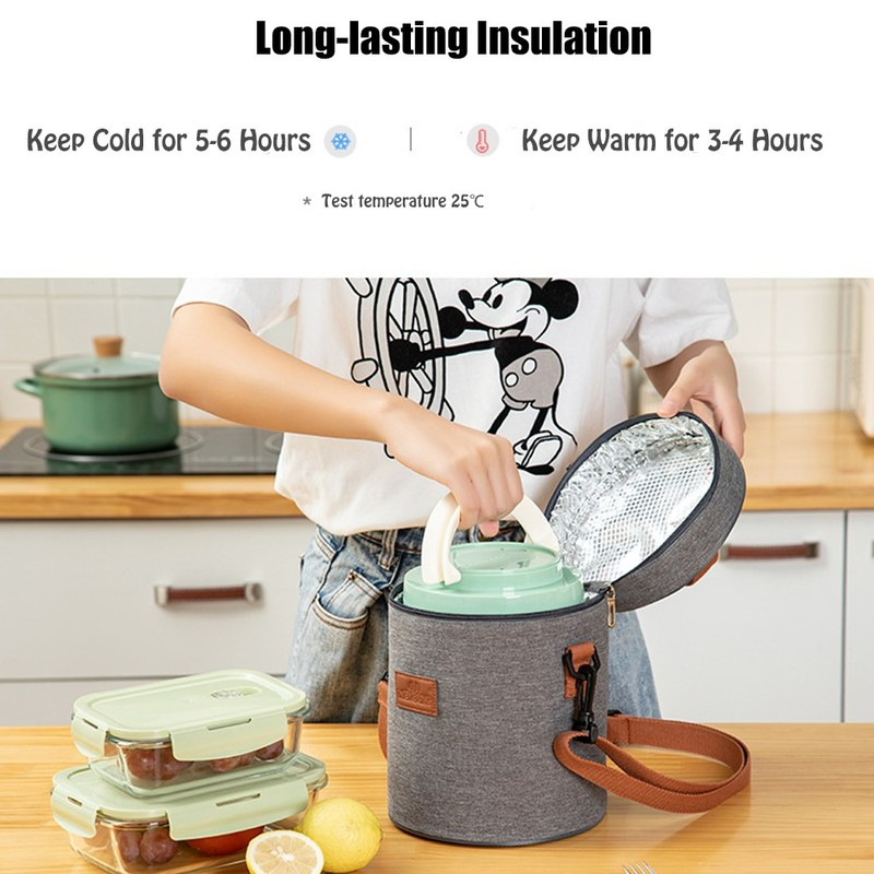 Túi Đựng Hộp Cơm Trưa Xách Tay Lót Giấy Nhôm Dày Dặn Cách Nhiệt Tiện Dụng