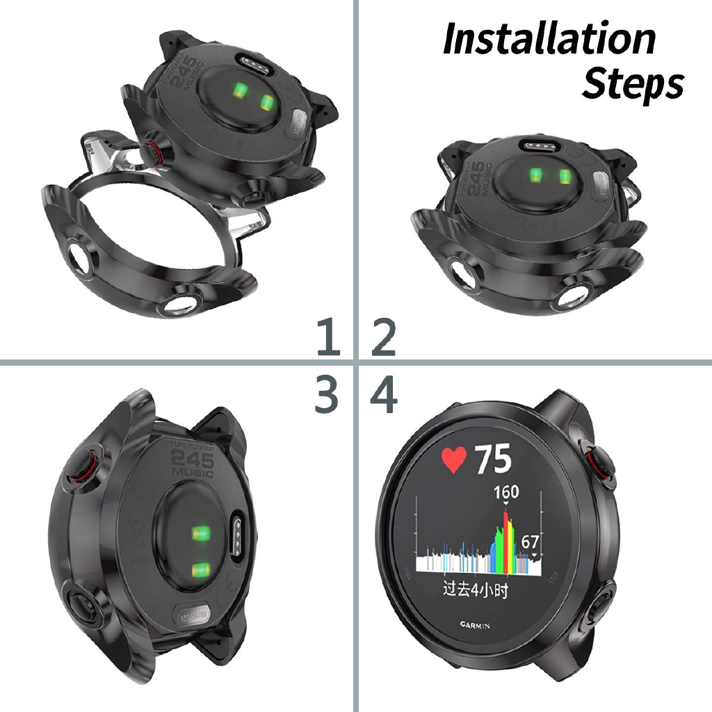 Ốp TPU bảo vệ màn hình cho đồng hồ thông minh Garmin Forerunner 245
