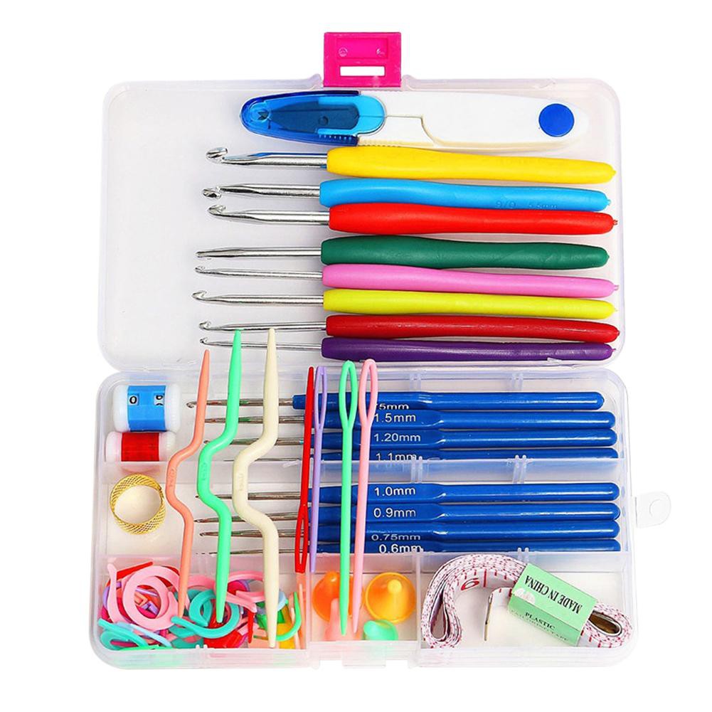 Set dụng cụ đan dệt 16 kích thước làm bằng nhựa + thép không gỉ tiện dụng