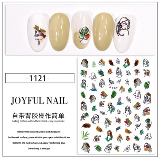 Bộ sticker dán móng trừu tượng siêu bền siêu dính