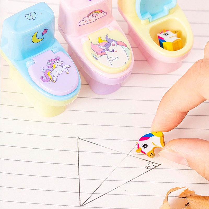 1 Dụng Cụ Chuốt Bút Chì Hình Bồn Cầu Hoạt Hình