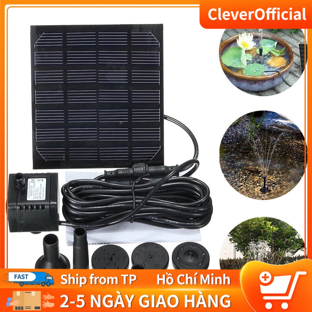 Máy Bơm Nước Thông Minh 7V 1.5W Đài Phun Nước Năng Lượng Mặt Trời Dùng Trong Vườn Cây Nổi Đài Phun Nước Bể Bơi Vườn BểCá