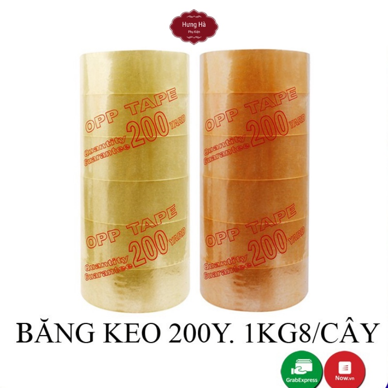 Băng keo đóng hàng 200 YARD siêu dính 1 cây 6 cuộn 1KG8/cây chất lượng cao đóng gói hàng hóa cực chắc chắn