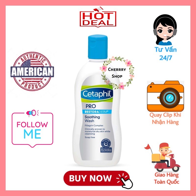 [Hàng Canada] Sữa tắm dưỡng ẩm Cetaphil PRO Dry Skin Soothing Wash (296ml)