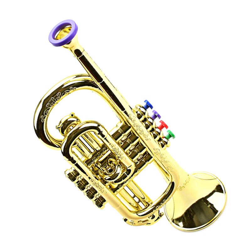 Kèn Trumpet Đồ Chơi Bằng ABS Phủ Vàng Cho Bé Mẫu Giáo