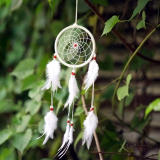 Dreamcatcher Trắng ( Vòng = 10cm , Chiều dài = 30cm )