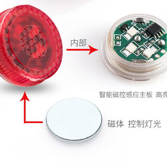 xe hơi LED điều chỉnh cảm biến cửa không cần đi dây đèn cảnh báo, an toàn và phòng ngừa va chạm, mở từ sau xe, nhấ