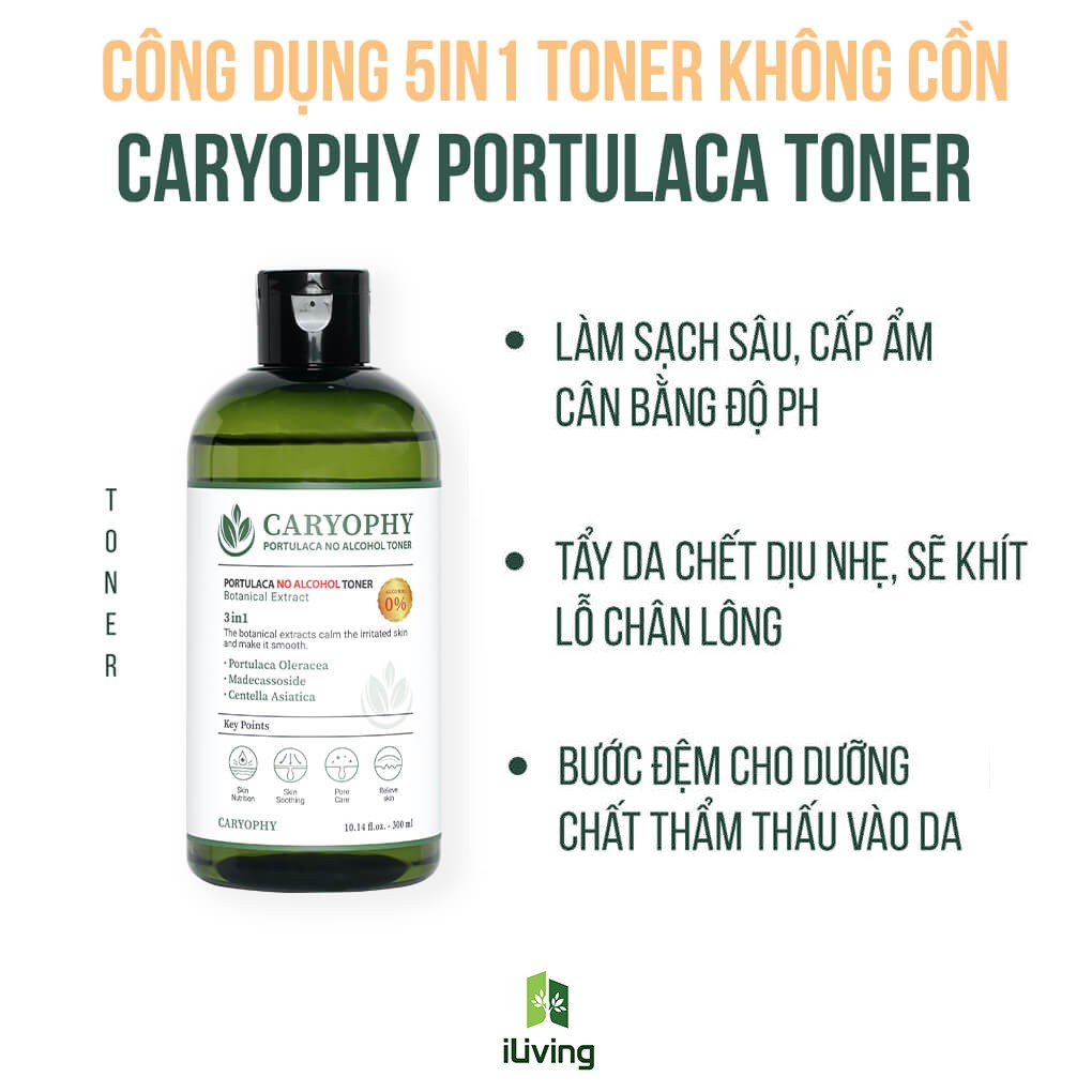 Toner cho da mụn Caryophy Portulaca 50ml ILIVING-CARTCDM50