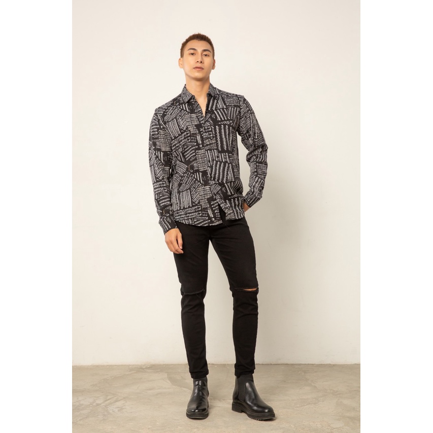 Áo sơ mi nam dài tay form rộng họa tiết vải lụa cao cấp S98 | BigBuy360 - bigbuy360.vn