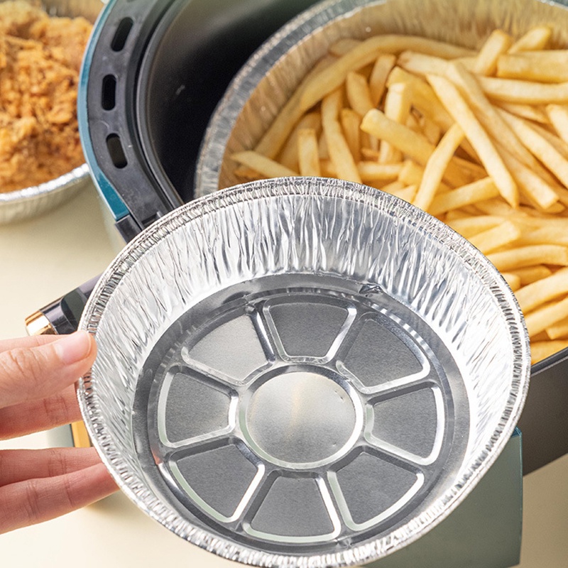 Set 50 / 100 Giấy Thiếc Lót Khay Nướng Bánh / BBQ Hình Tròn Chống Dính Dầu