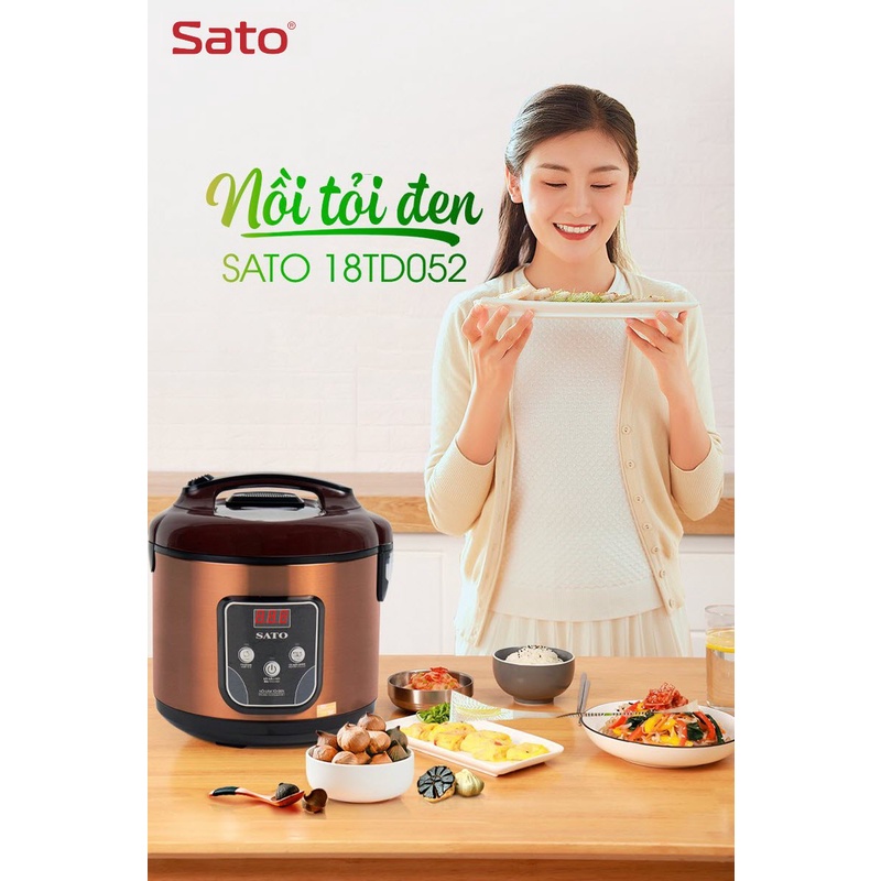 Nồi làm tỏi đen SATO 18TD052 dung tích 4,5L bảng điều khiển điện tử - bảo hành 12 tháng