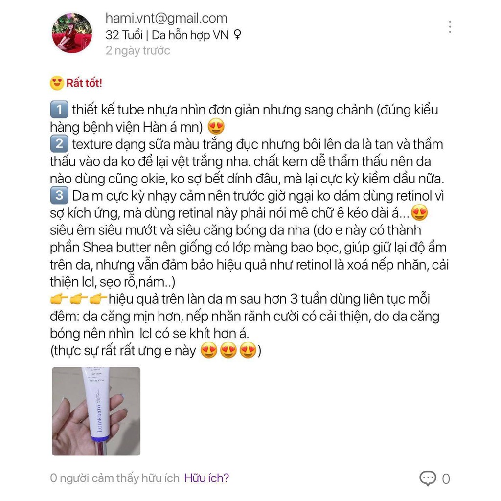 Q18_Kem Retinal 0,1% Lumiderm màu XANH