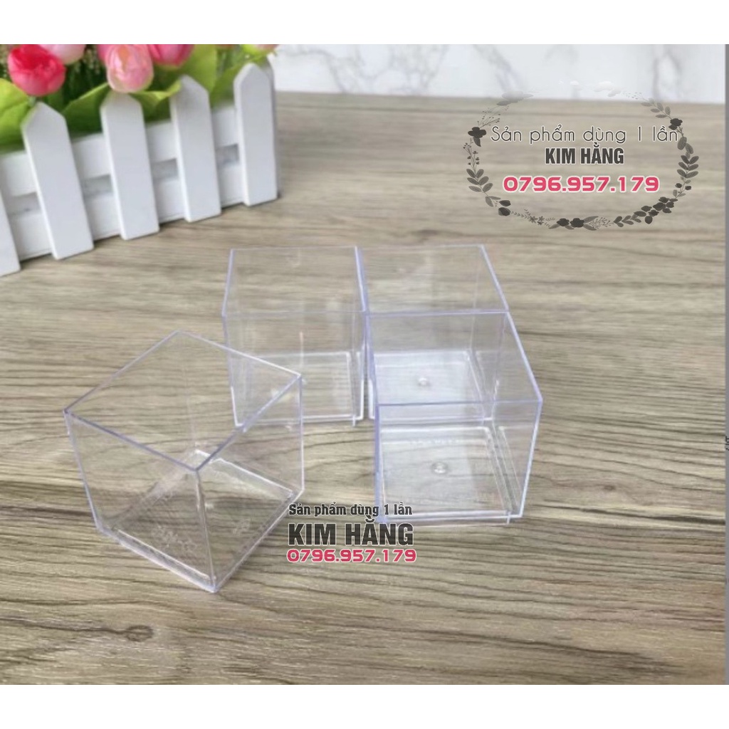 Lốc 100 ly mousse vuông LC-4248  , ly đựng bánh tiramisu , panna cotti,.....