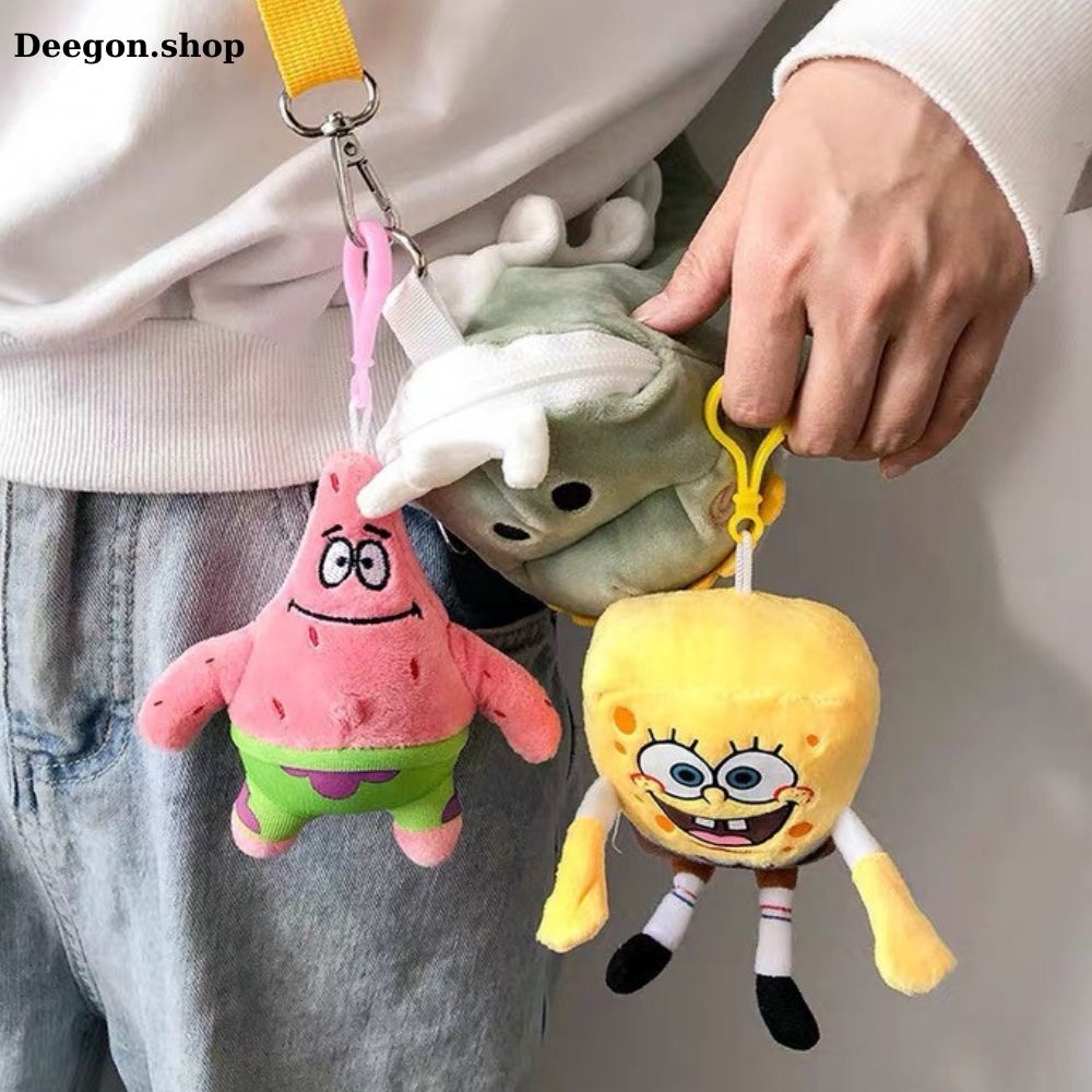 Móc khóa treo balo hình con sao biển và bọt biển,Móc chìa khóa nhìn thôi đã yêu rồi