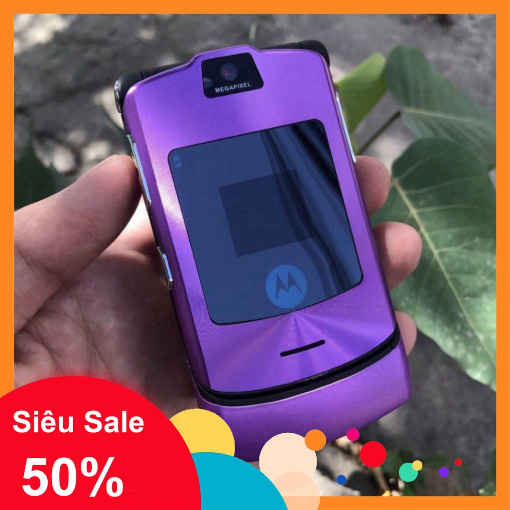 GIẢM 50% CÁC BÁC ƠI Điện Thoai Nắp Gập Motorola V3i Loại 1 Phím Thép Zin Không Tróc Sơn GIẢM 50% CÁC BÁC ƠI