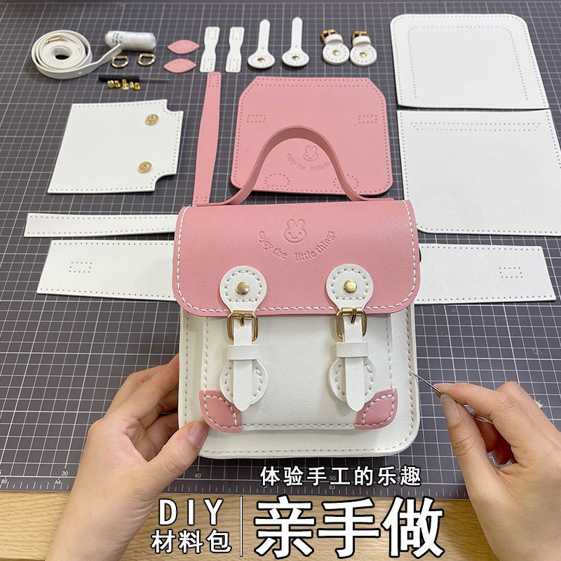 Bộ vật dụng may tay túi đeo chéo dáng vuông nhỏ thời trang 2021 DIY