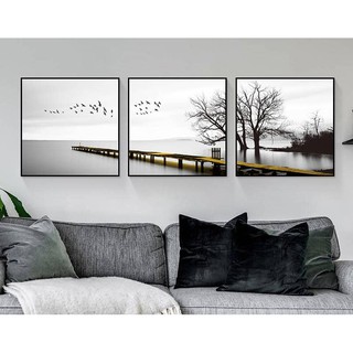 Bộ 3 tranh canvas treo tường khung cảnh thiên nhiên VIP899 - 40 x 40 cm x 3 tranh